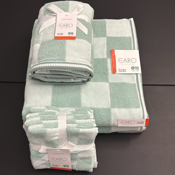 Caro Home Bath 8pc Caro Home 0 Cotton Bath Towel Set Soft Checkers